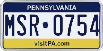 PA license plate MSR0754