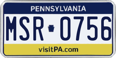 PA license plate MSR0756