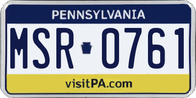 PA license plate MSR0761