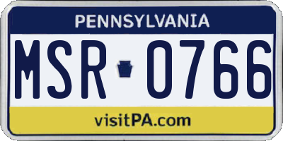 PA license plate MSR0766