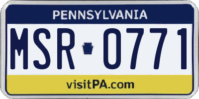 PA license plate MSR0771