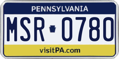PA license plate MSR0780