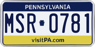 PA license plate MSR0781
