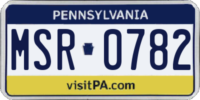 PA license plate MSR0782