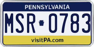 PA license plate MSR0783