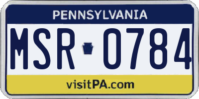 PA license plate MSR0784