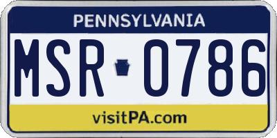 PA license plate MSR0786