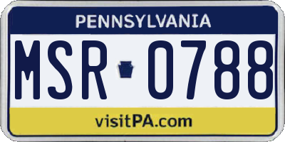 PA license plate MSR0788
