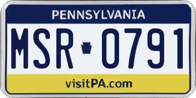 PA license plate MSR0791
