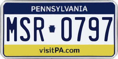 PA license plate MSR0797