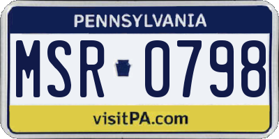 PA license plate MSR0798