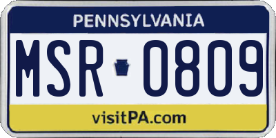 PA license plate MSR0809