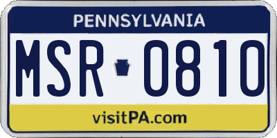 PA license plate MSR0810