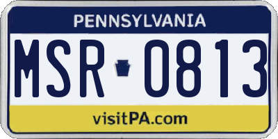 PA license plate MSR0813