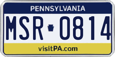 PA license plate MSR0814