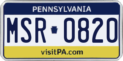 PA license plate MSR0820