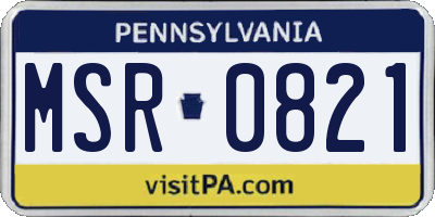 PA license plate MSR0821