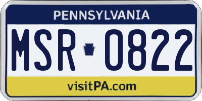 PA license plate MSR0822