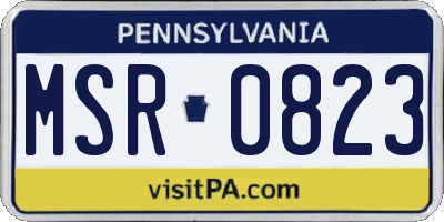 PA license plate MSR0823