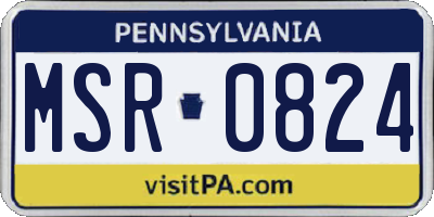 PA license plate MSR0824