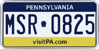 PA license plate MSR0825