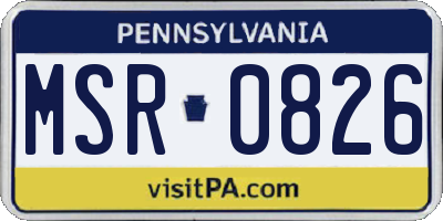 PA license plate MSR0826