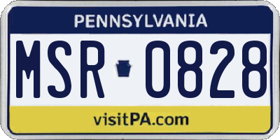 PA license plate MSR0828