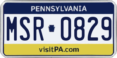 PA license plate MSR0829