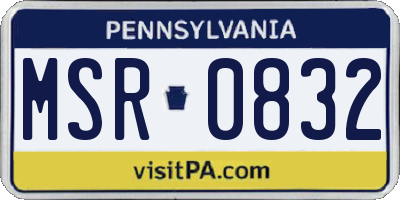 PA license plate MSR0832