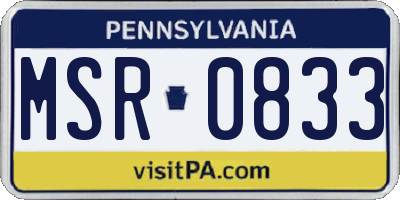 PA license plate MSR0833