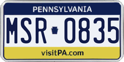 PA license plate MSR0835