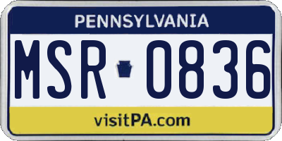 PA license plate MSR0836