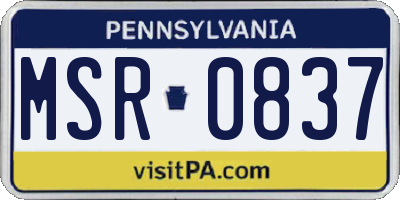 PA license plate MSR0837