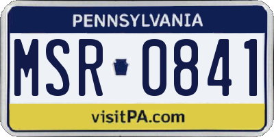 PA license plate MSR0841