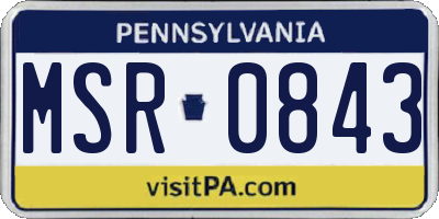PA license plate MSR0843