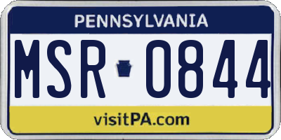 PA license plate MSR0844