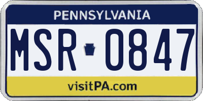 PA license plate MSR0847