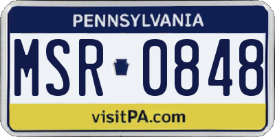 PA license plate MSR0848