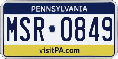 PA license plate MSR0849