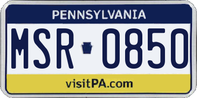 PA license plate MSR0850