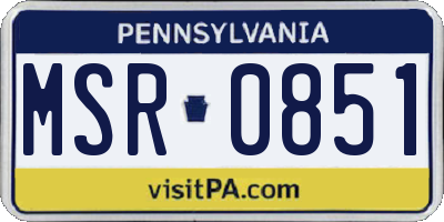 PA license plate MSR0851