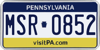 PA license plate MSR0852