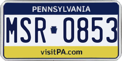 PA license plate MSR0853