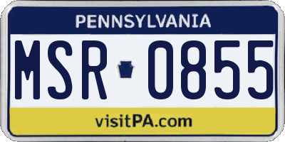 PA license plate MSR0855