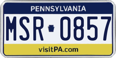 PA license plate MSR0857