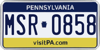 PA license plate MSR0858
