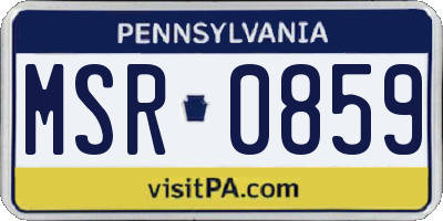 PA license plate MSR0859