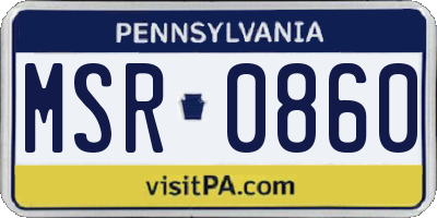 PA license plate MSR0860