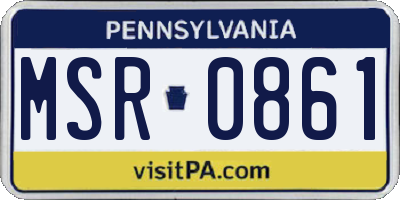 PA license plate MSR0861