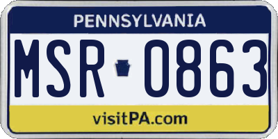 PA license plate MSR0863